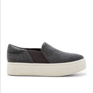 Vince Warren Grey Slip On Platform Sneakers